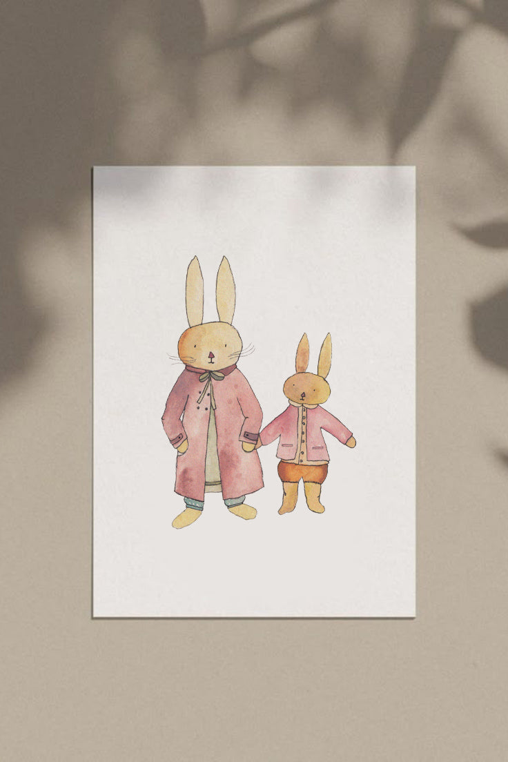 Rabbits Digital Wall Art Print