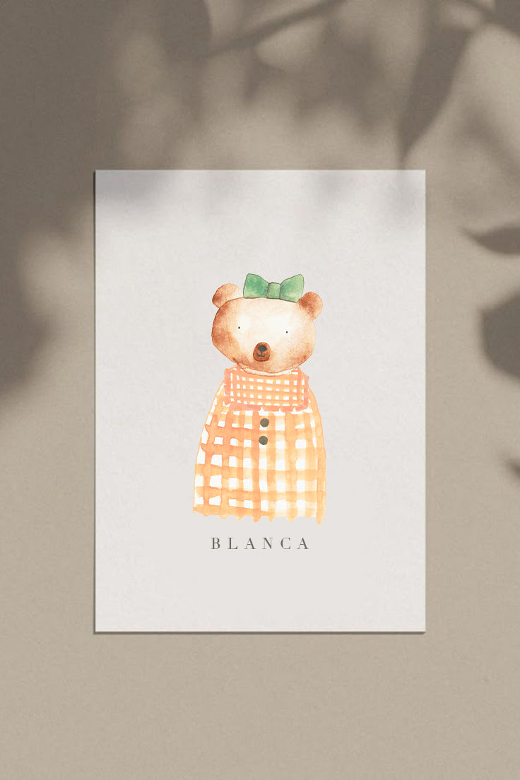 Digital Parisian Bear Wall Art Print