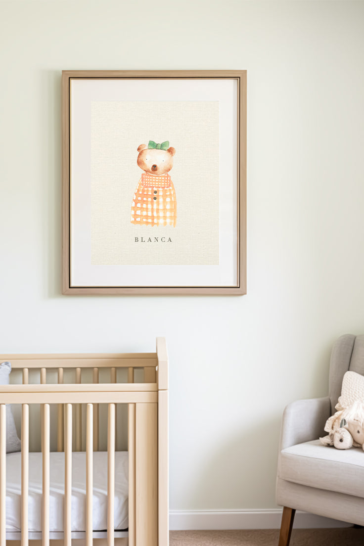 Digital Parisian Bear Wall Art Print