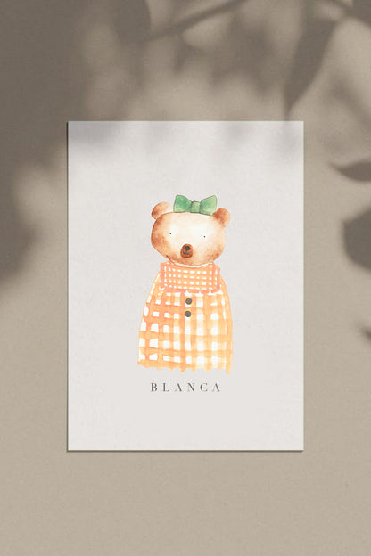 Digital Parisian Bear Wall Art Print